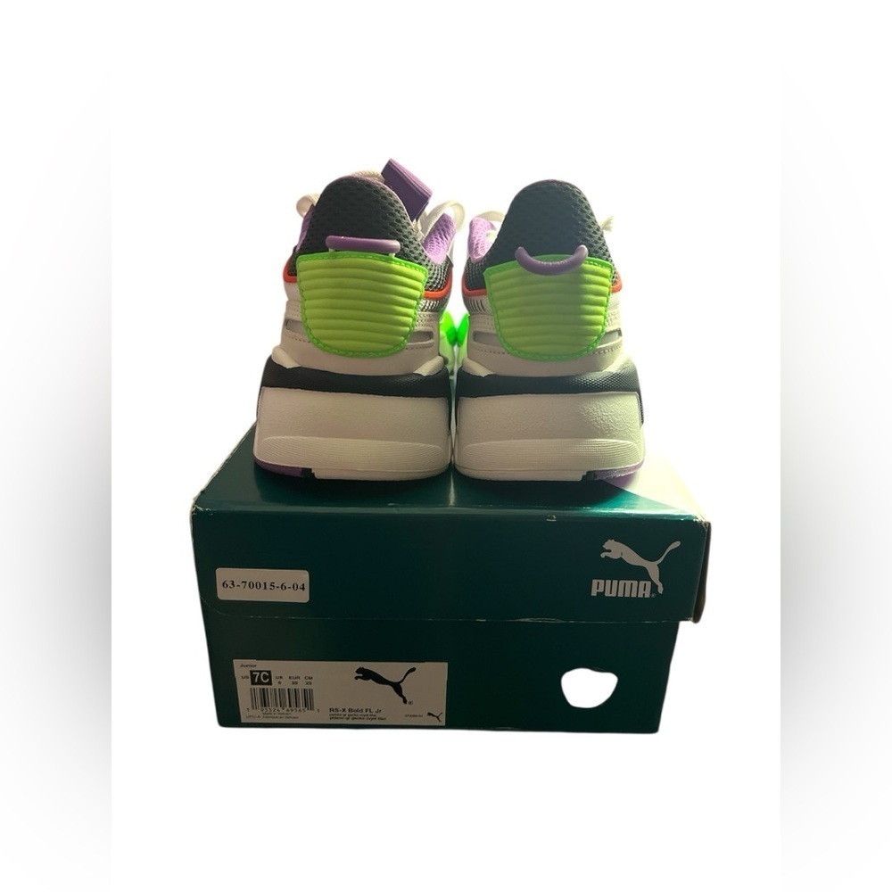Originals Puma RS-X White with Green and Purple Accents NWB/7C - Jr.NWT. - Picture 7 of 12